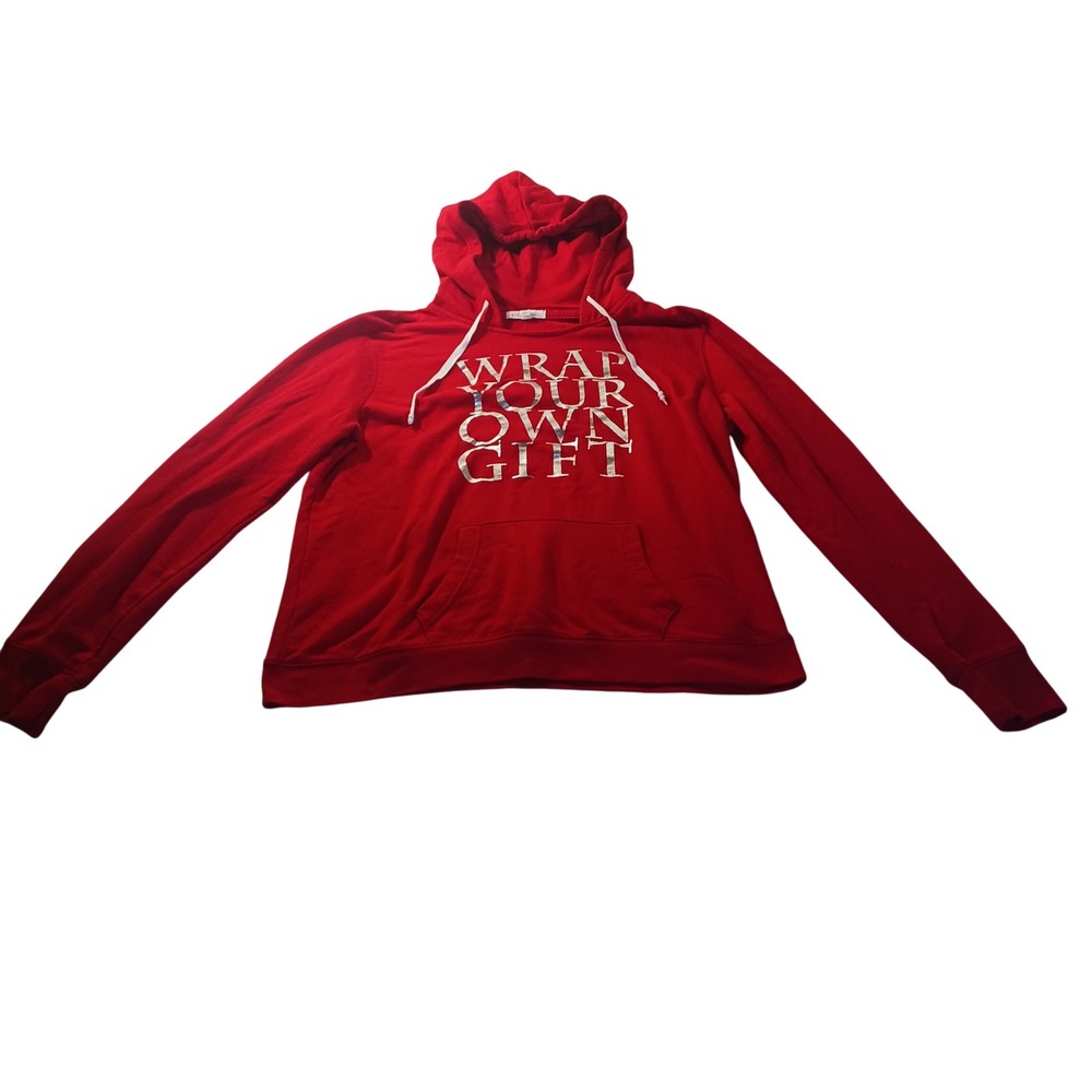 Aeropostale Wrap Your Own‎ Gift Hoodie 2917 Womens XL Holiday Graphic Sweatshirt